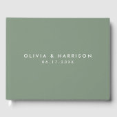 Moderne minimalistische Sage Green Simple Wedding Gastenboek (Voorkant)