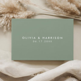Moderne minimalistische Sage Green Simple Wedding Gastenboek
