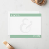 Moderne minimalistische Sage Green Stationery van  Notitiekaartje (Voorkant / Achterkant in situ)