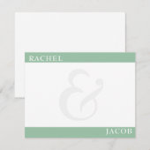 Moderne minimalistische Sage Green Stationery van  Notitiekaartje (Voorkant / Achterkant)