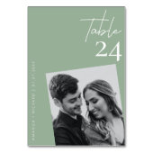 Moderne, minimalistische Sage Green Wedding Foto Kaart (Voorkant)