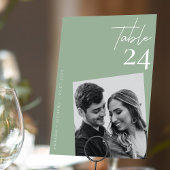 Moderne, minimalistische Sage Green Wedding Foto Kaart