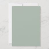 Moderne Minimalistische Sage Groene Bruiloft Save  Save The Date (Achterkant)