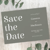 Moderne Minimalistische Sage Groene Bruiloft Save The Date