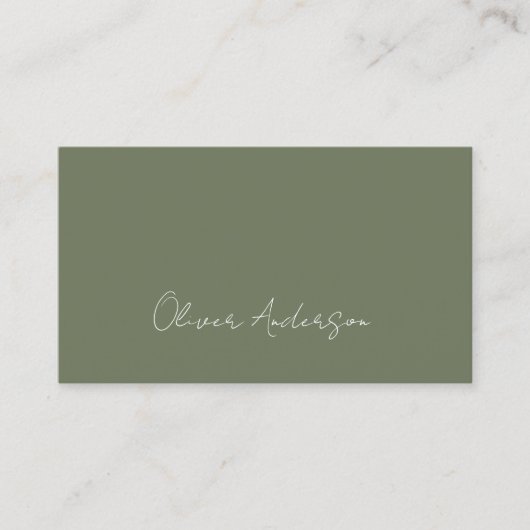 Moderne minimalistische Sage & white contacten log Visitekaartje (Voorkant)