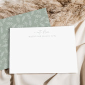 Moderne minimalistische salie botanisch gepersonal notitiekaartje