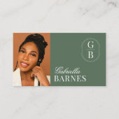 Moderne minimalistische salie groen vet visitekaartje (Voorkant)