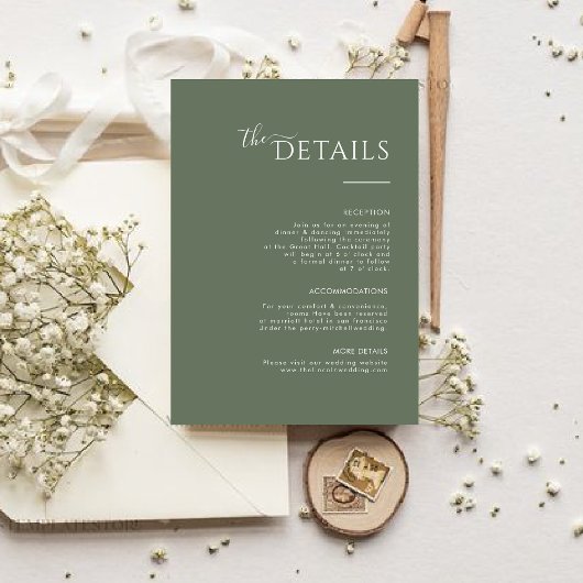 Moderne minimalistische salie groene Behuizing kaa RSVP Kaartje