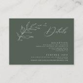 Moderne minimalistische salie groene kalligrafie b informatiekaartje (Voorkant)