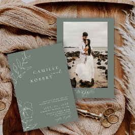 Moderne minimalistische salie groene kalligrafie b kaart