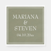 Moderne minimalistische salie groene servetten (Voorkant)