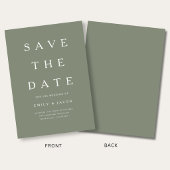 Moderne Minimalistische Saliegroen Save The Date