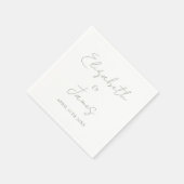 Moderne Minimalistische Saliegroen Script Bruiloft Servet (Hoek)