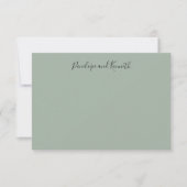 Moderne Minimalistische Saliegroen Script Typograf Bedankkaart (Voorkant)