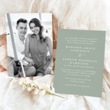 Moderne Minimalistische Saliegroene Fototrouwdag