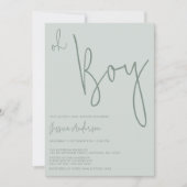 Moderne Minimalistische Saliegroene Jongens Baby S Kaart (Voorkant)