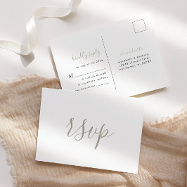Moderne Minimalistische Saliegroene Script Trouw-R Briefkaart
