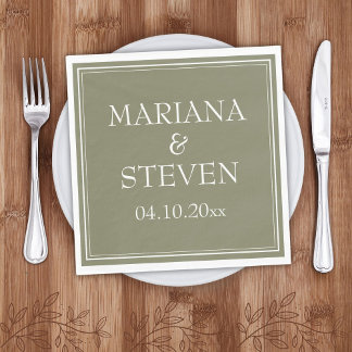Moderne Minimalistische Saliegroene Servetten