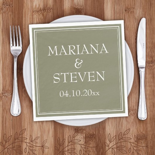 Moderne Minimalistische Saliegroene Servetten