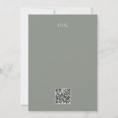 Moderne Minimalistische Saliegroene Trouw Monogram Save The Date (Achterkant)