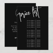 Moderne minimalistische salon Logo Price List Serv Menu (Voorkant / Achterkant)