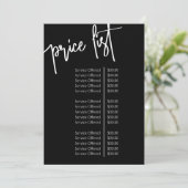 Moderne minimalistische salon Logo Price List Serv Menu (Staand voorkant)