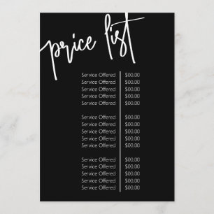 Moderne minimalistische salon Logo Price List Serv Menu