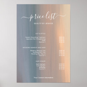 Moderne Minimalistische Salon Prijslijst Bord voor Poster