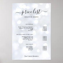 Moderne Minimalistische Salon Prijslijst Bord voor
