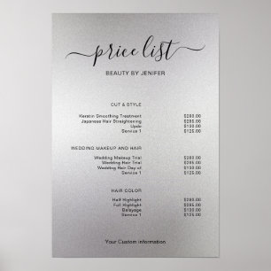 Moderne Minimalistische Salon Prijslijst Bord voor Poster