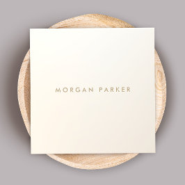 Moderne minimalistische satin Ivory White Square Vierkante Visitekaartje