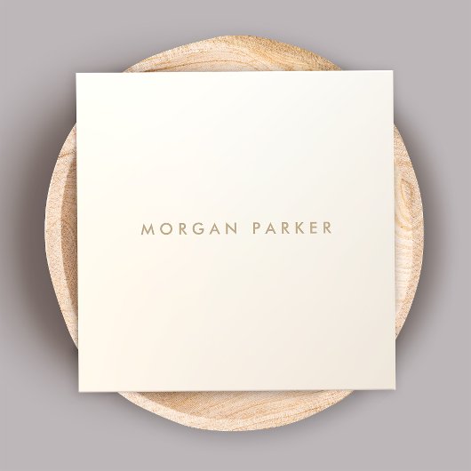 Moderne minimalistische satin Ivory White Square Vierkante Visitekaartje