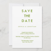 Moderne Minimalistische Sava de datum Save The Date (Achterkant)