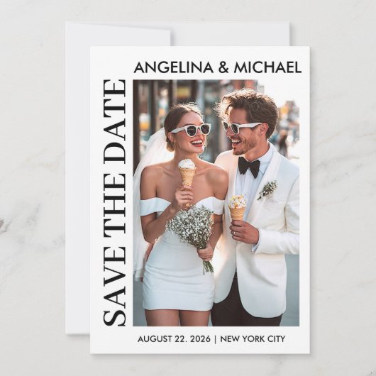 Moderne Minimalistische Sava de datum Save The Date (Voorkant)