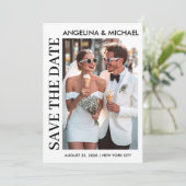 Moderne Minimalistische Sava de datum Save The Date (Staand voorkant)