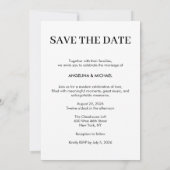 Moderne Minimalistische Sava de datum Save The Date (Achterkant)