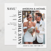 Moderne Minimalistische Sava de datum Save The Date (Voorkant / Achterkant)