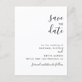 Moderne Minimalistische Save The Date-ansichtkaart Aankondigingskaart