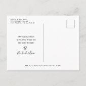 Moderne Minimalistische Save The Date-ansichtkaart Aankondigingskaart (Achterkant)