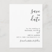 Moderne Minimalistische Save The Date-ansichtkaart Aankondigingskaart (Voorkant)