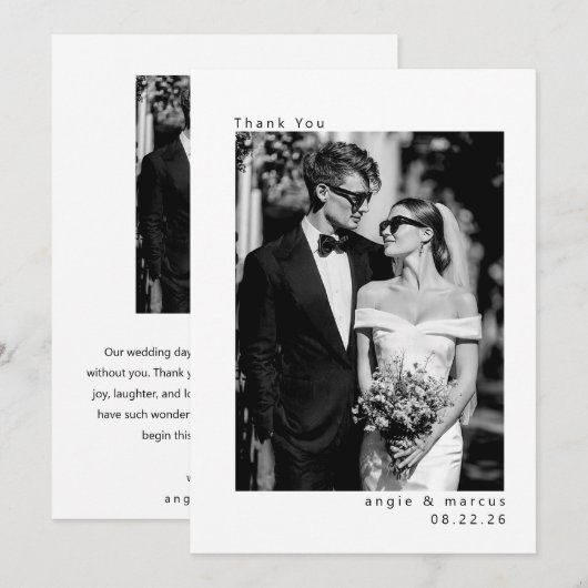 Moderne Minimalistische Save the Date Bedankkaart (Voorkant / Achterkant)