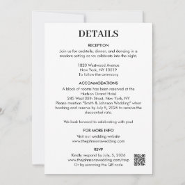 Moderne Minimalistische Save The Date Details Bijl