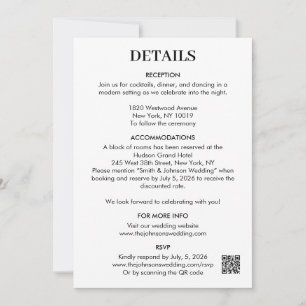 Moderne Minimalistische Save The Date Details Bijl