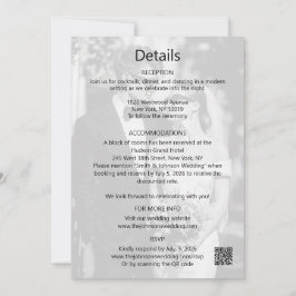 Moderne Minimalistische Save the Date Detailskaart