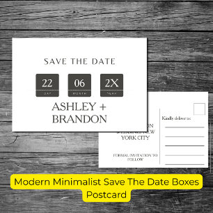 Moderne Minimalistische Save The Date-dozen Briefkaart