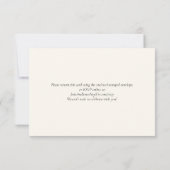 Moderne minimalistische save the date Eenvoudige b RSVP Kaartje (Achterkant)