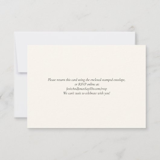 Moderne minimalistische save the date Eenvoudige b RSVP Kaartje (Achterkant)