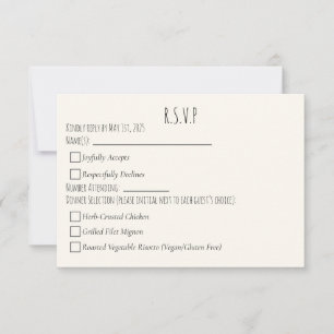 Moderne minimalistische save the date Eenvoudige b RSVP Kaartje