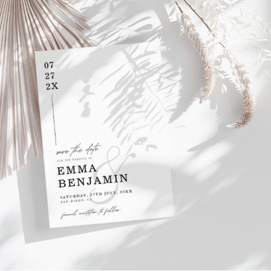 Moderne & Minimalistische Save The Date Kaart