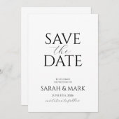 Moderne Minimalistische Save the Date Kaart (Voorkant / Achterkant)